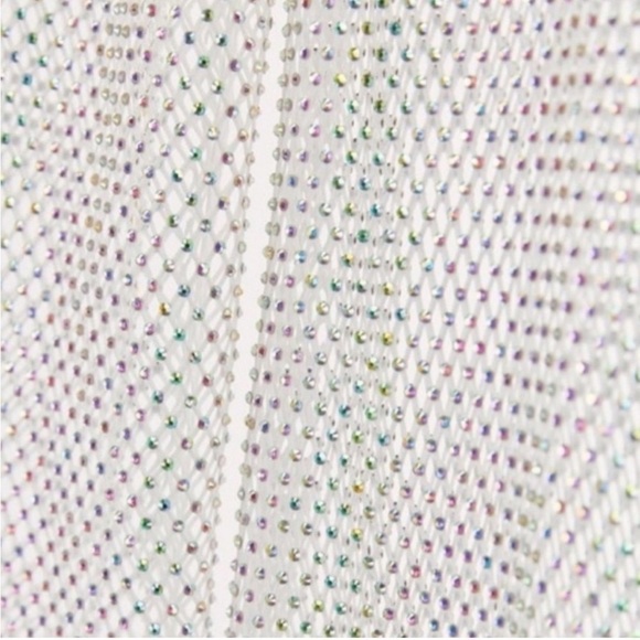 ZARA RHINESTONE MESH DRESS white sparkly size xs/s NWT - Picture 2 of 12
